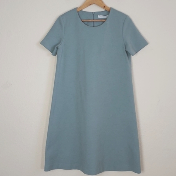 Harris Wharf London Dress Short Sleeve Cotton Blend Light Blue Size 42 (6) - Picture 1 of 16